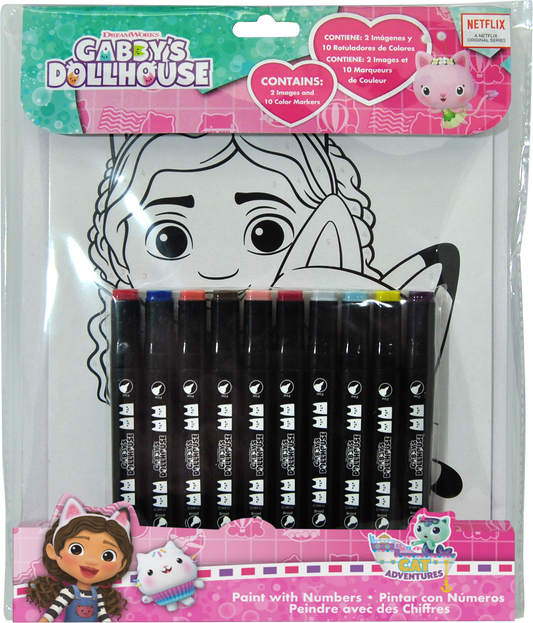 Colouring set with 10 markers and 2 colouring sheets