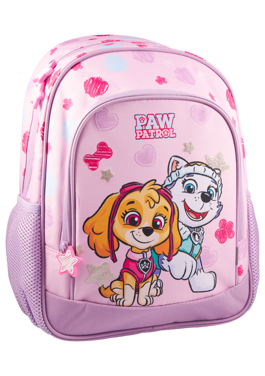 Paw Patrol Pigerne Rygsæk. Rygsækken er super at have på og har bløde polstrede stropper med brystluk. På siden er der en netlomme til en drikkedunk Måler ca 35 x 25 x 13 cm. Ca 10 liter. En god turtaske, hvor der er plads til skiftetøj.