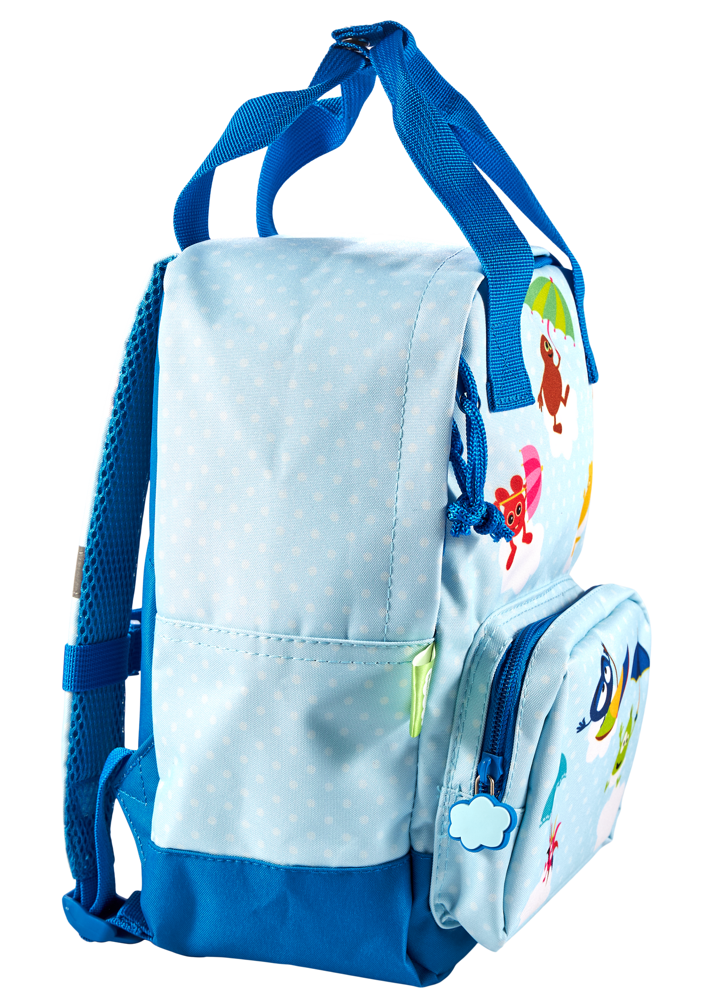 Babblarna small square backpack with small zippered front pocket. 7L