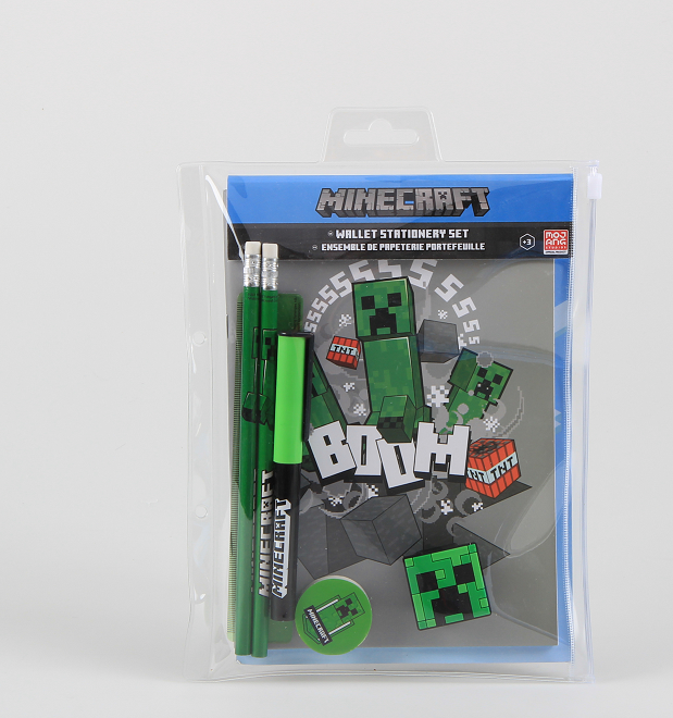 MINECRAFT, lille pung med stationery, 22x16x2 cm