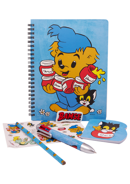 Bamse writing/drawing set with multi-colour pen