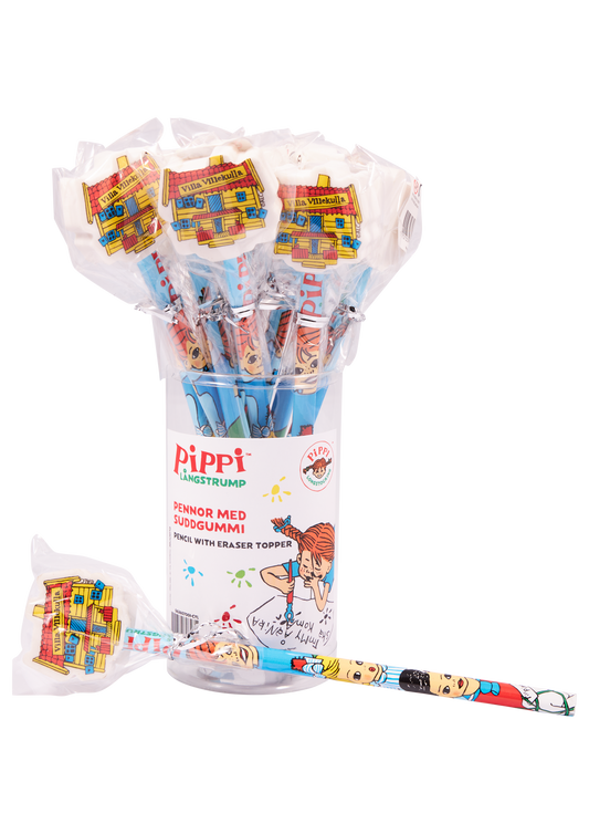 Pippi &amp; Mr Nilsson 12 pencils with tops - in bucket