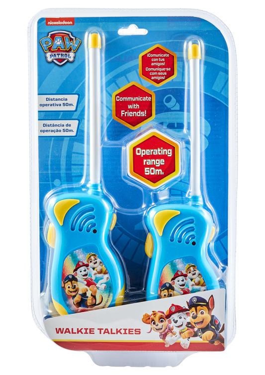 Paw Patrol figurformad Walkie Talkie 50 m (batt ingår ej)