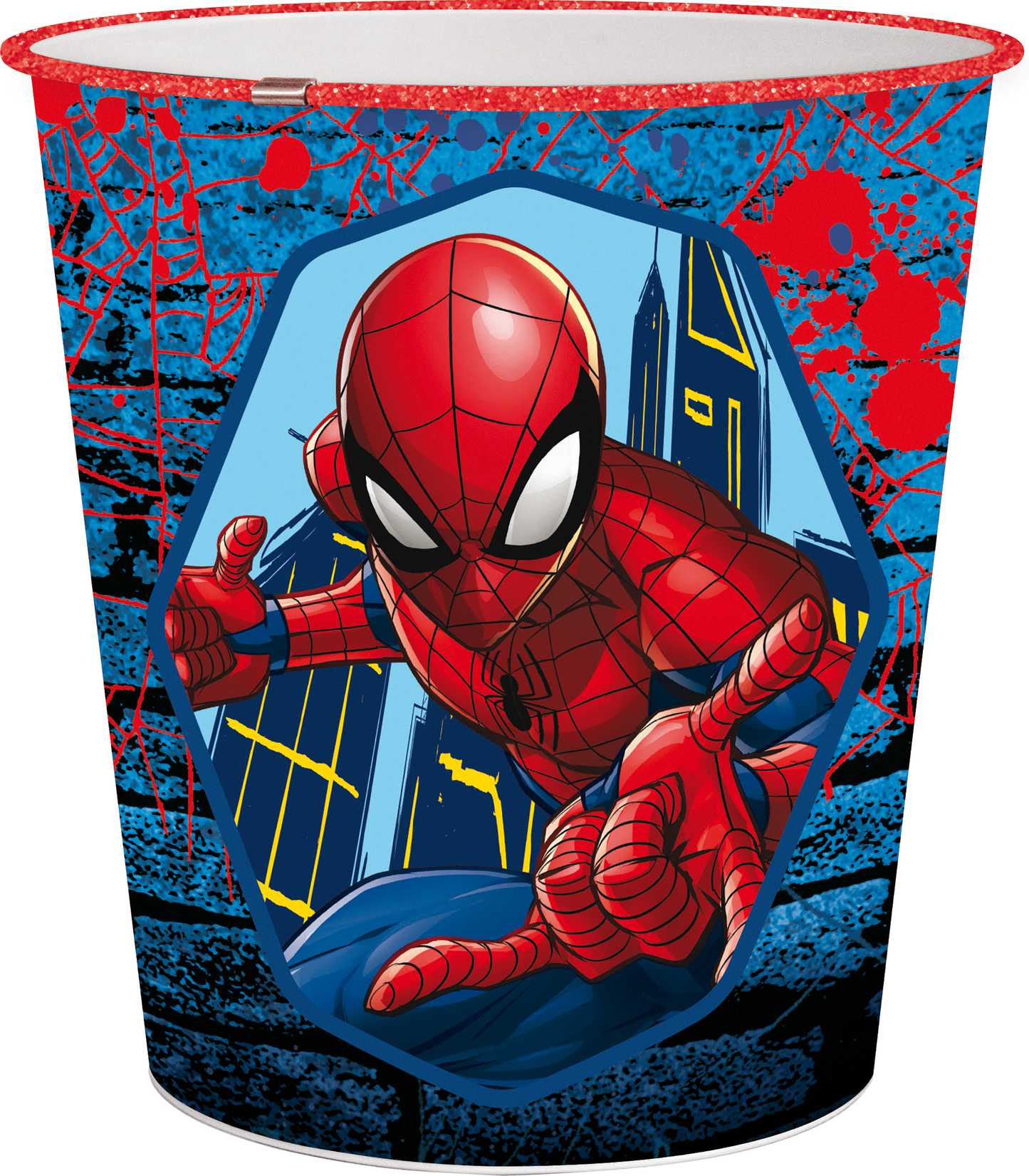 Spiderman dustbin, dia.21 cm - H 22.5 cm