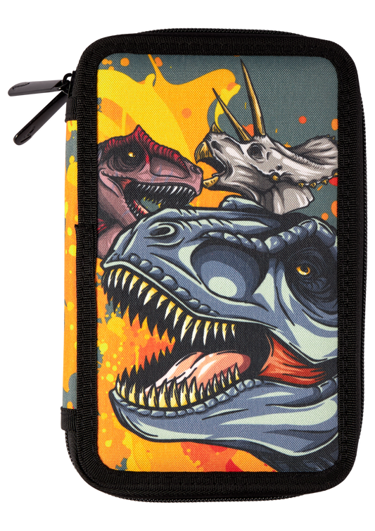 Dino T-REX double-decker pencil case with filling (20.5x13.5x4.5)