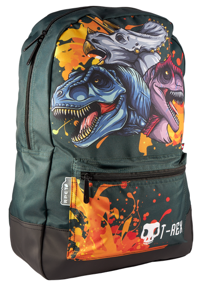 Dino T-REX backpack with zippered front pocket