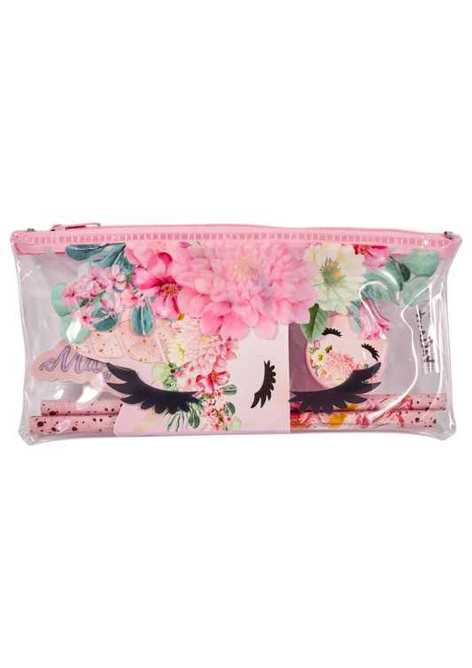 Unicorn flower Clear pencil case with print - m filling