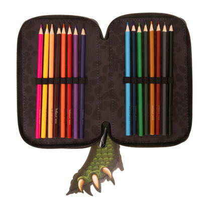 Dino Eye Stuffed pencil case with 2 compartments