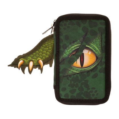 Dino Eye Stuffed pencil case with 2 compartments