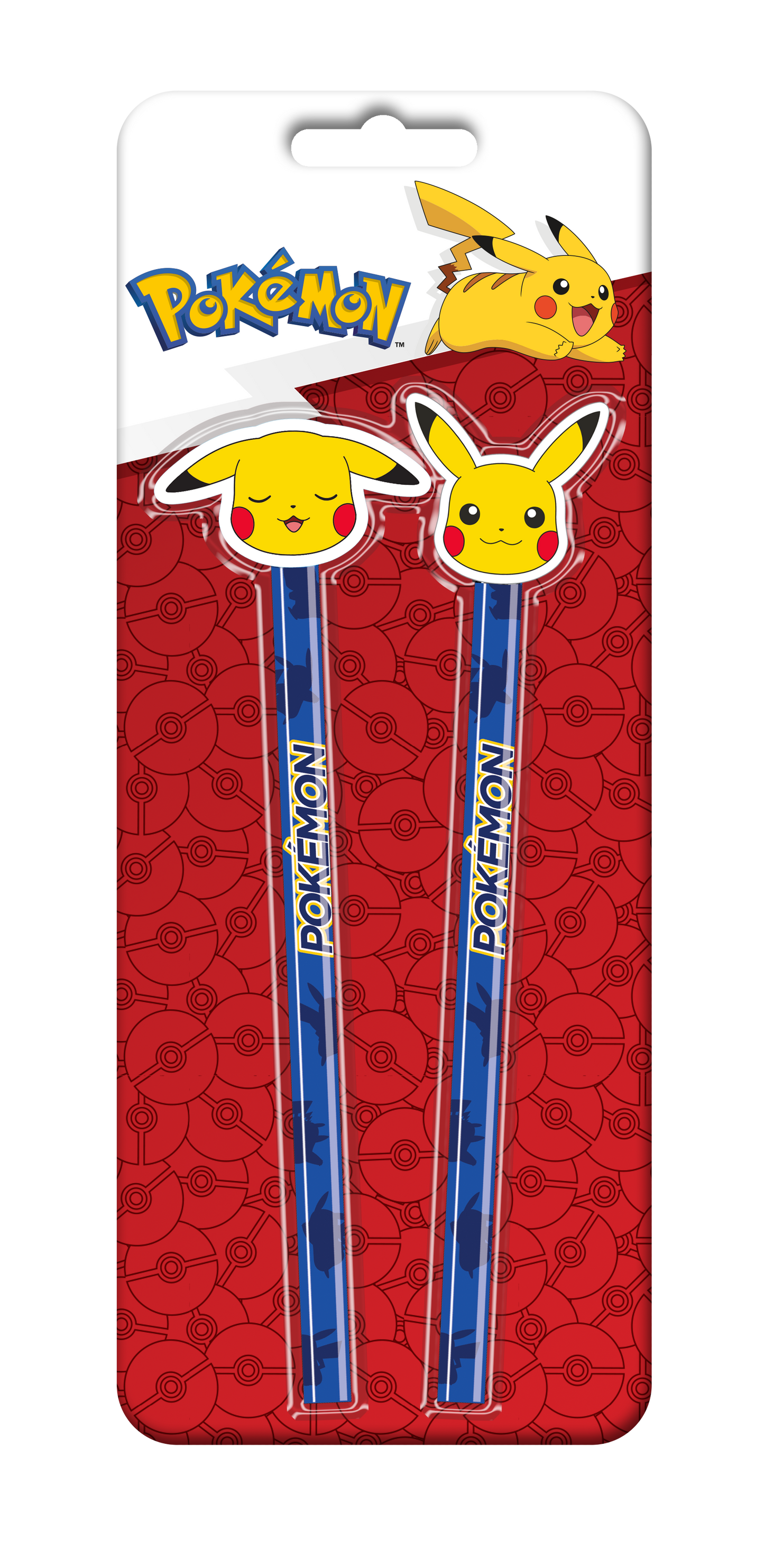 Pokemon 2 pcs. pencils with erasers at the top