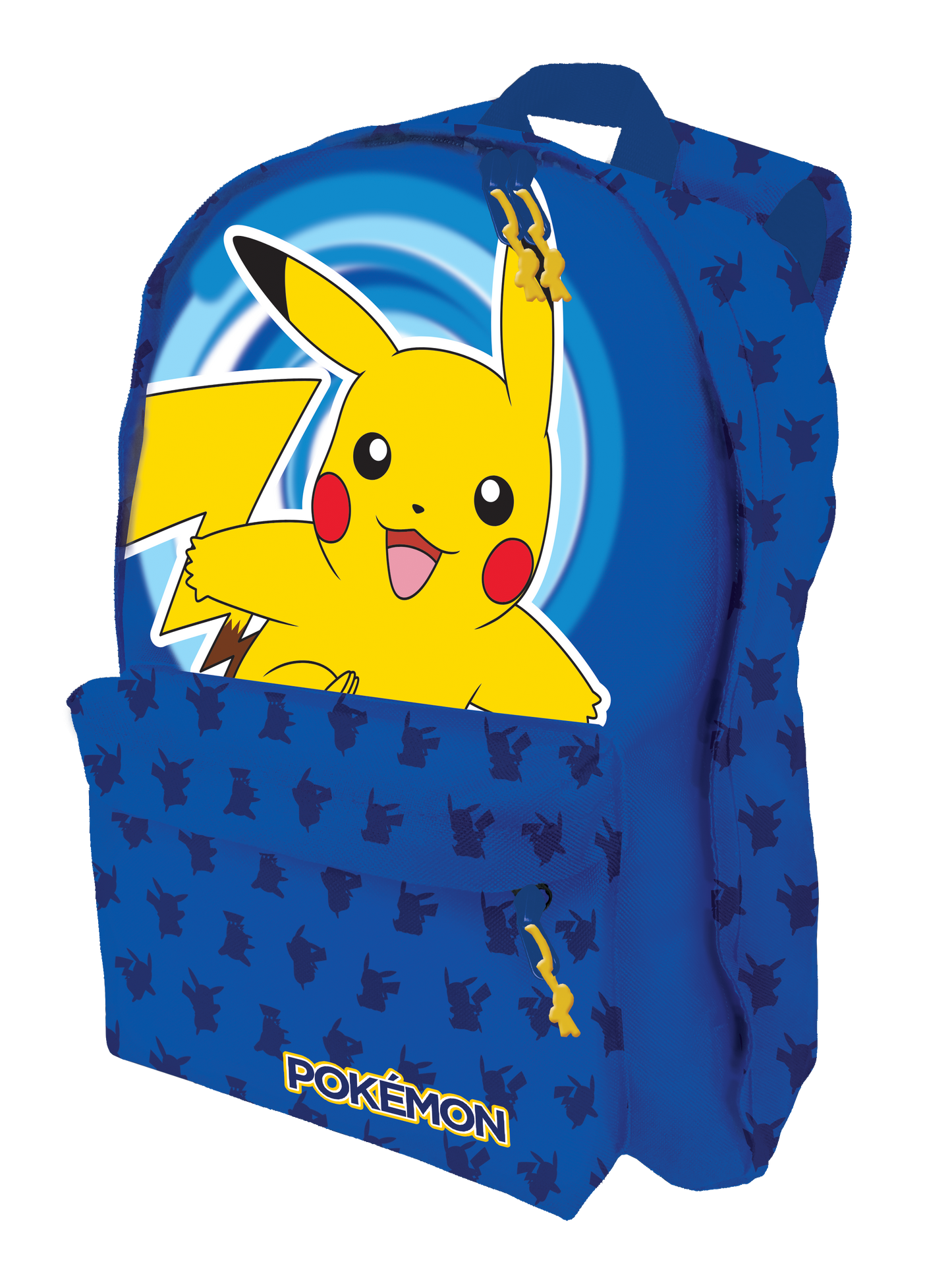 Pokémon Rygsæk med firkantede front lommer,  300D nylon. H 38 cm, W 28, D 13 cm, volume ca. 13 liter