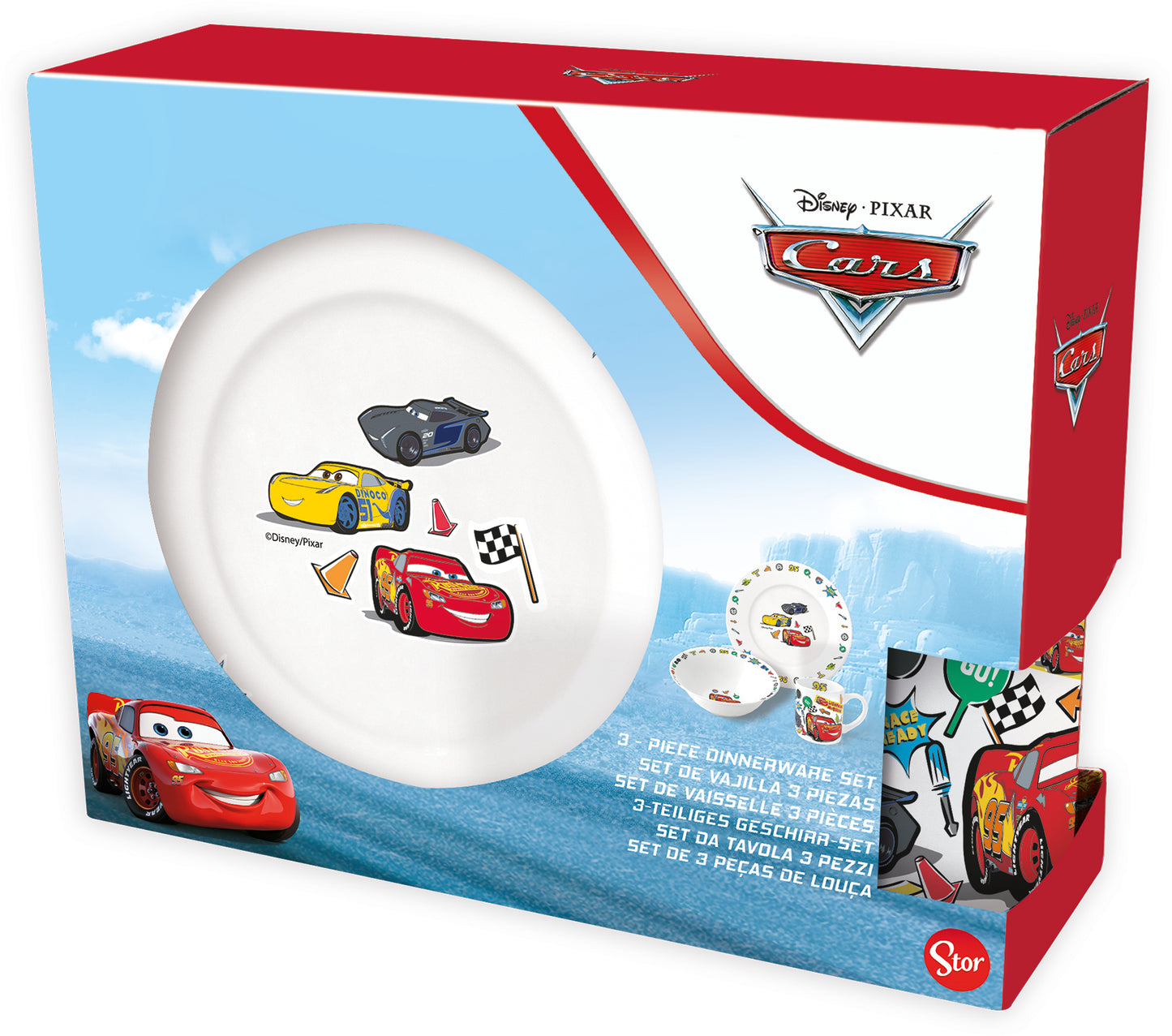 Disney Cars 3-delat keramiskt matsalsset