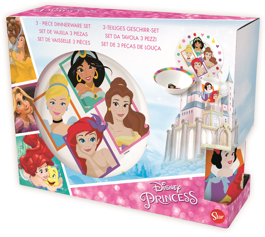 Disney Princesses 3-delat keramiskt matsalsset