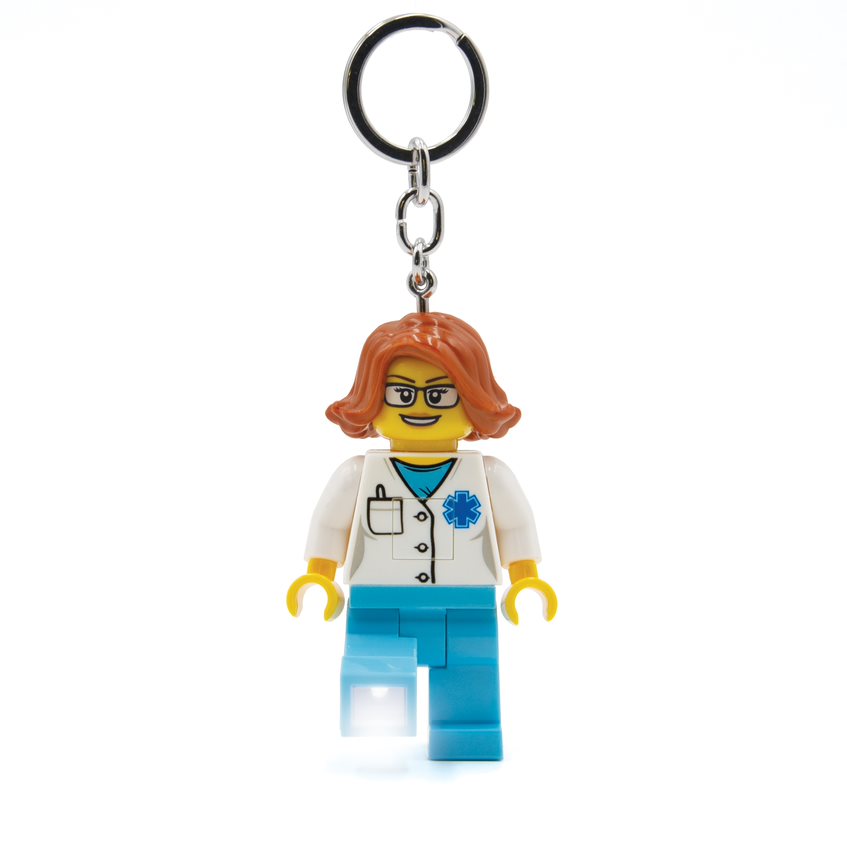 LEGO Kvindelig Doktor LED Nøglering