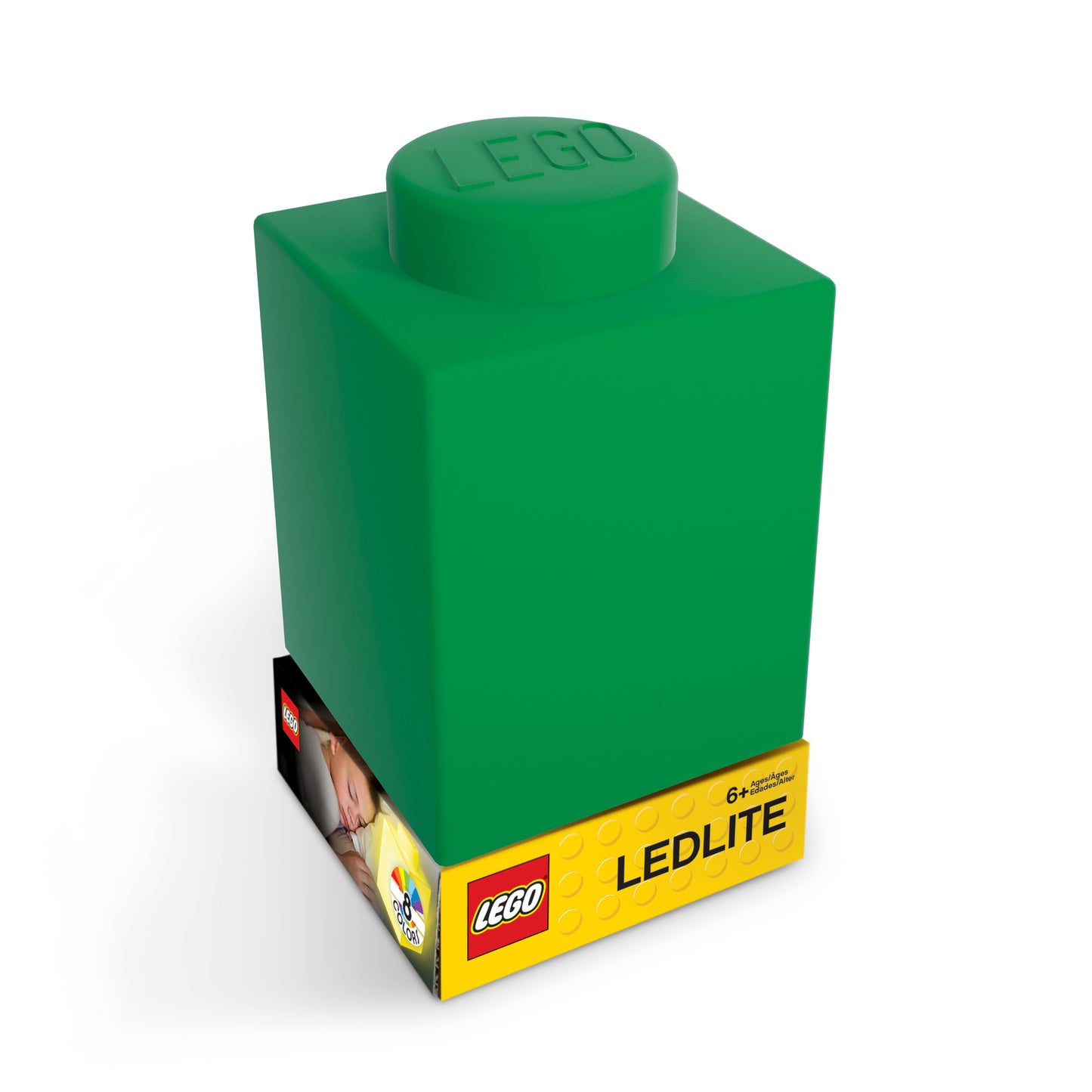 LEGO silikone natlampe med LED lys grøn