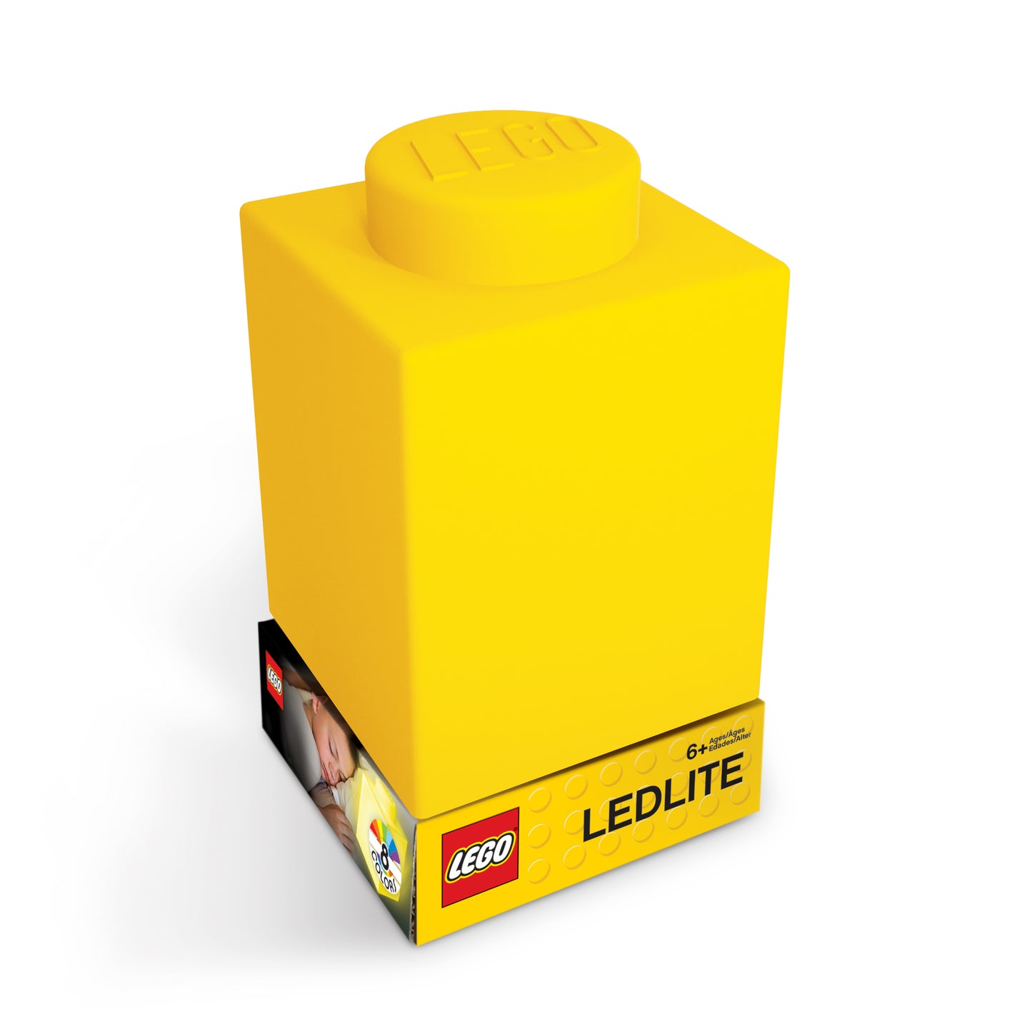 LEGO silikone natlampe med LED lys gul