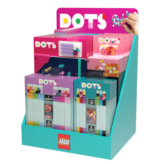 LEGO DOTS Diskdisplay 15 enheter - 6 anteckningsböcker med berlocker 3 markörer 3 gelpennor 3 pennor