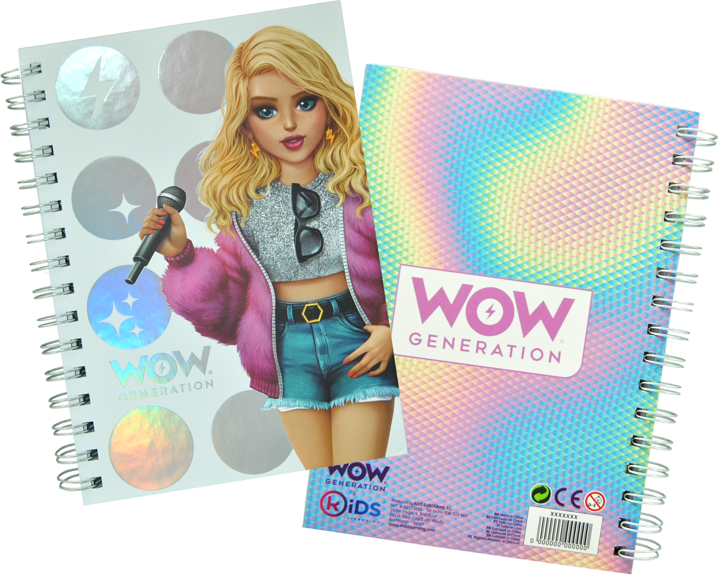 WOW Generation Notebook with hard cover and spiral spine. 80 sheets